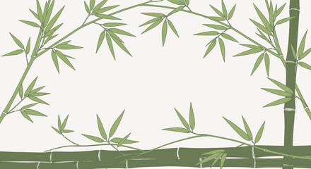 Obraz premium Elegant Bamboo Branches Forming a Natural Frame.