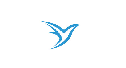Obraz premium Abstract illustration of a stylized bird in flight against a pristine white backdrop