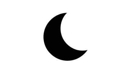 Black crescent moon shape symbol. © AHMAD