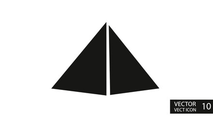 Fototapeta premium Black Triangle Vector Graphic Icon Shape.