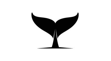 Black Whale Tail Silhouette Swimming Deep. © AHMAD