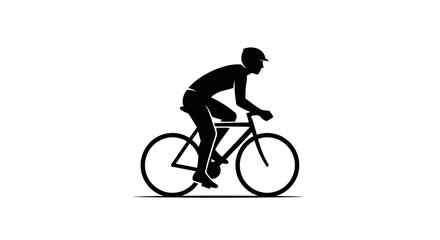 Fototapeta premium Man riding a bicycle fast outside.