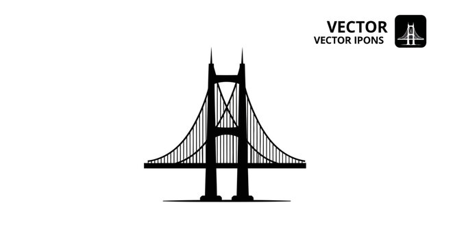 Suspension Bridge Structural Engineering Icon.