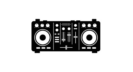 Black and white DJ mixer console. © AHMAD