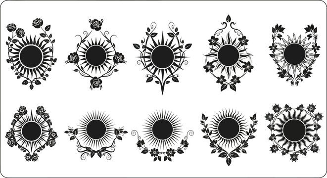 Black and white floral nail art designs.