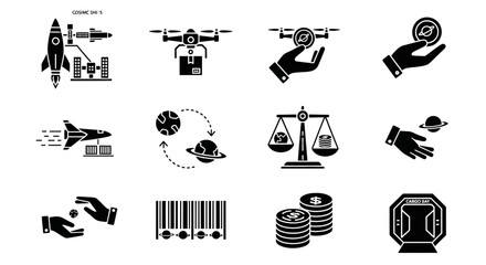 Fototapeta premium Business finance icons and symbols.