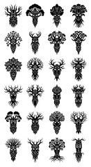 Collection of various coral reef silhouettes. © MUHRODIN