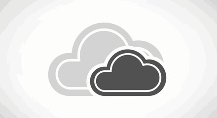 Fototapeta premium Cloud graphic illustrating data storage and online services with a minimalist aesthetic design