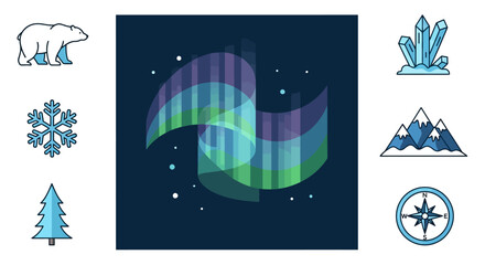 Obraz premium Aurora borealis northern lights display.