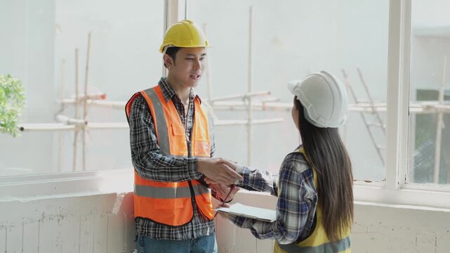 Engineers, architects, and technicians are analyzing structural design drafts in meetings with tabletop blueprints and discussing the project collaboratively in office meetings.