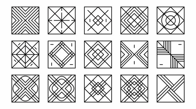 Geometric pattern design with abstract square shape