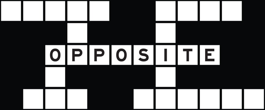 Alphabet letter in word opposite on crossword puzzle background