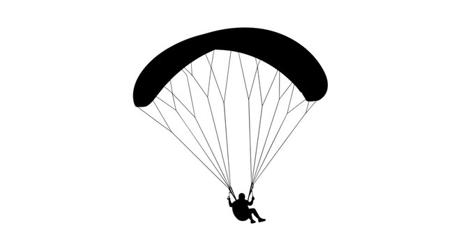 Person paragliding in the air.