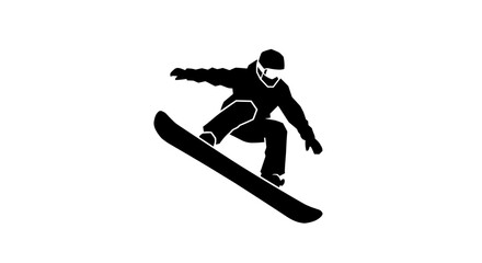Fototapeta premium Snowboarder in mid air jump.