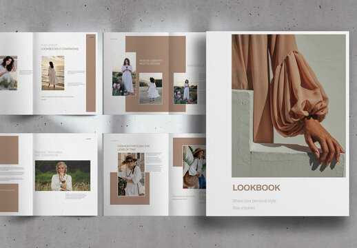 Light Brown Fashion LookBook Brochure Layout