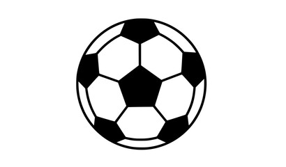 Naklejka premium Soccer Ball Black Silhouette Icon 2024 Football Vector Illustration