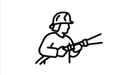Fototapeta premium Soldier Firing Rifle Illustration.