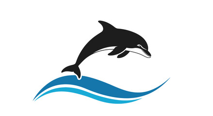 Black dolphin jumping out water. © nuha