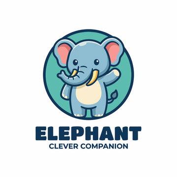 This image features a cartoon-style elephant waving cheerfully, embodying friendship and joy, with its adorable design sure to captivate viewers and delight any audience.
