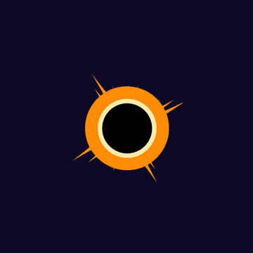 Solar eclipse graphic design element.