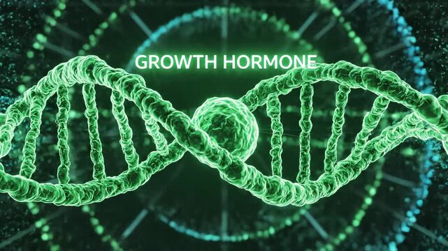Growth Hormone DNA Helix Abstract Background Futuristic Science and Technology
