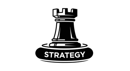 Black chess piece strategy concept icon. © rohmat