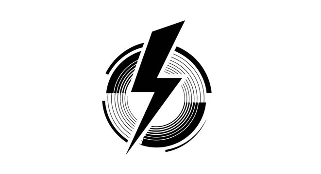 Black lightning bolt logo symbol.
