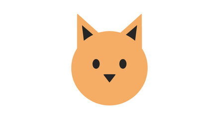 Cartoon orange cat face head. © yanto