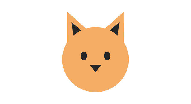 Cartoon orange cat face head.