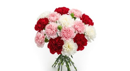 Obraz premium A vibrant bouquet of carnations in red, pink, and white