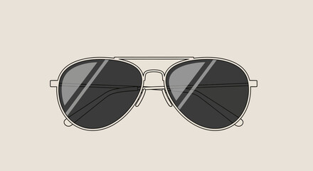 Aviator sunglasses with dark lenses. © alvin
