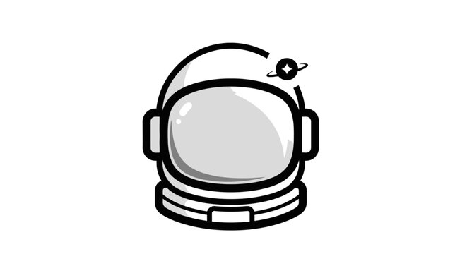 Astronaut helmet with visor and earphones.