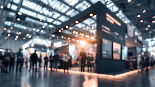 Business Exhibition: Captured in a blur, the image presents the vibrant energy of a bustling business exhibition, showcasing an array of innovative displays and networking opportunities.