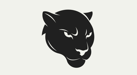 Black panther head in profile view. © alvin