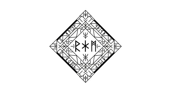 Norse Rune Symbol Diamond Geometric Pattern Ancient Norse Alphabet Symbol