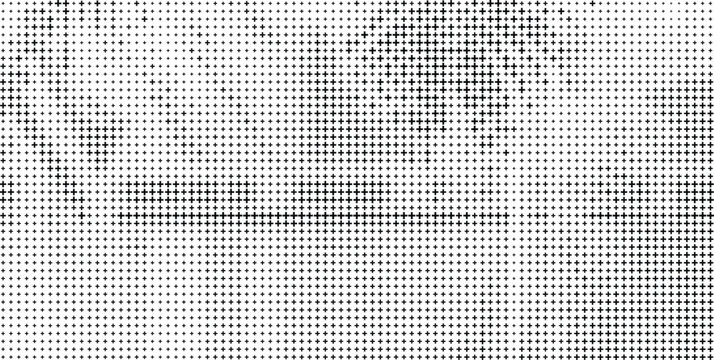Abstract Monochrome Halftone Pattern with Dark Patches, Black and White Halftone Texture Irregular Abstract Background
