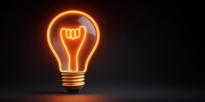 Glowing light bulb symbolizing creative idea and innovation