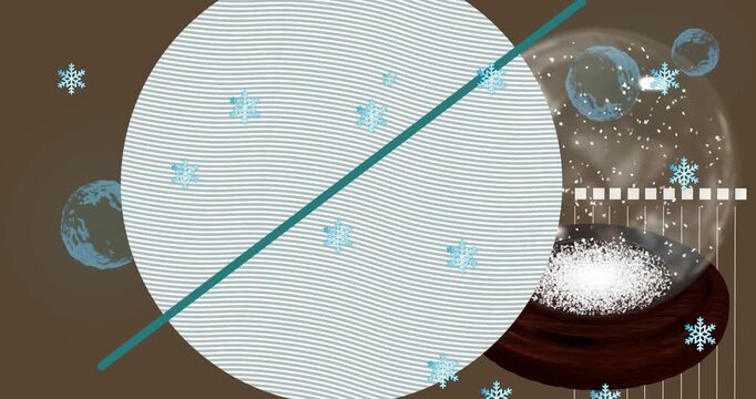 Animation of rotating globe and data processing over monochrome eye