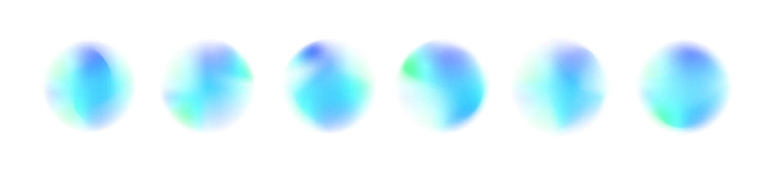 Smooth colorful gradient circle with fine grain texture overlay. Abstract blur mesh creates fluid transitions on transparent background. Neon glow enhances modern aesthetic.