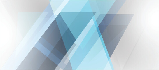 Obraz premium Abstract Geometric Background with Overlapping Transparent Blue and Gray Triangles