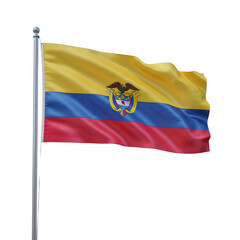 Obraz premium A realistic depiction of the ecuadorian flag waving gently in the breeze showcasing its colors on transparent background high quality professional detailed modern