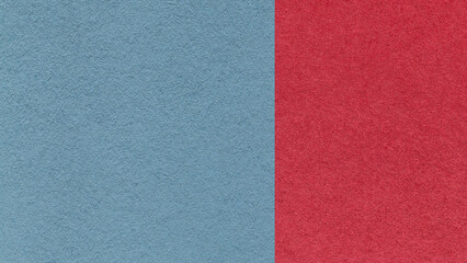 Fototapeta premium Dusty blue paper texture background with dark red vertical split and copy space for template, banner, presentation
