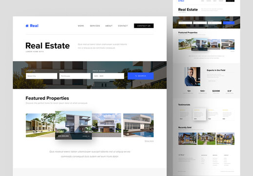 Minimal Real Estate Web Layout