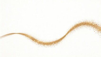 Obraz premium Golden glitter wave on white background