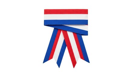 Obraz premium Red white and blue striped ribbon with tails poster banner download 2026 2027