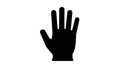 Fototapeta premium Black Hand Silhouette Raised Palm.