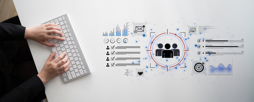 A dashboard for customer relationship management (CRM). The data analysis and market research help to identify a target audience and understand customer reviews and behavior. Fermion