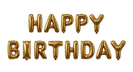 Fototapeta premium Shiny gold foil balloon letters spelling 
