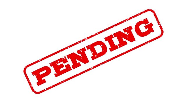 Red pending stamp animation on green screen background for status notification visuals