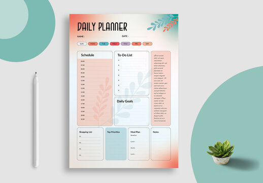 Modern Daily Planner Template